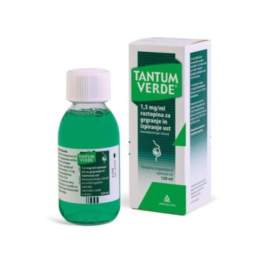 Tantum Verde 1,5 mg/ml raztopina za grgranje in izpiranje ust, 120 ml