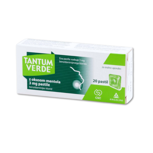 Tantum Verde z okusom mentola 3 mg pastile, 20 pastil