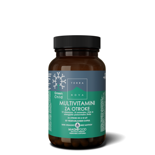 Terranova, Multivitamini za otroke green child, 50 kapsul