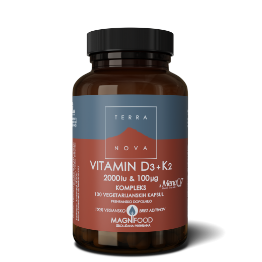 Terranova, Vitamin D3 2000iu + vitamin K2 100µg kompleks, 100 kap