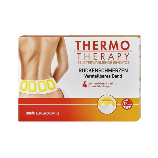 Thermo Therapy, nastavljiv trak pri bolečinah v hrbtu, 1 trak in 4 grelne blazinice