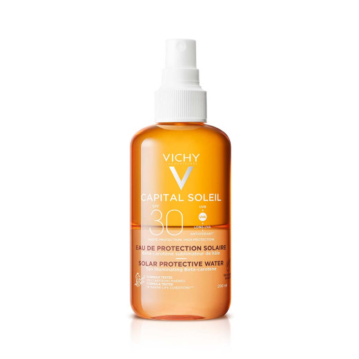 VICHY, CAPITAL SOLEIL Tonirana vodica za zaščito pred soncem za obraz in telo SPF30, 200 ml