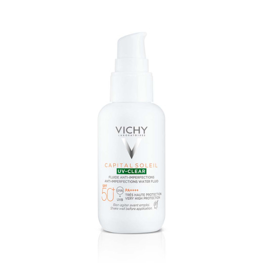 VICHY, CAPITAL SOLEIL UV-CLEAR Fluid za zaščito pred soncem proti nepravilnostim SPF50+, 40 ml