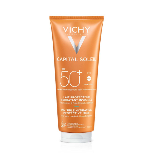 Vichy, CAPITAL SOLEIL Vlažilno mleko za zaščito pred soncem za obraz in telo SPF50+, družinski paket, 300 ml
