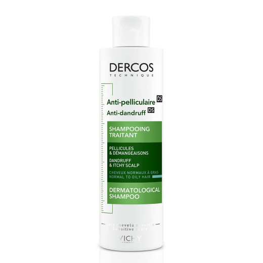 VICHY DERCOS AD šampon proti prhljaju za normalne ali mastne lase, 200 ml