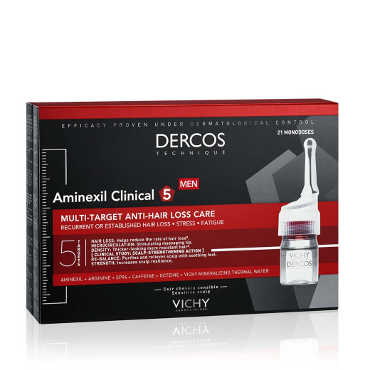 VICHY, DERCOS AMINEXIL CLINICAL 5 Ampule proti izpadanju las za moške 21x6 ml