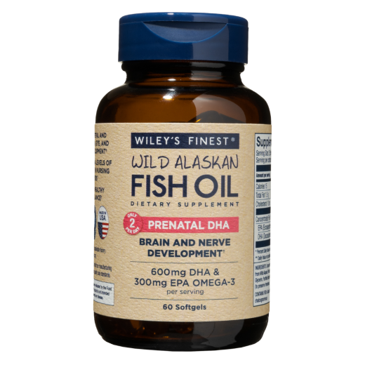 Wiley's Finest, Wild Alaskan fish oil, prenatal DHA, 60 kapsul