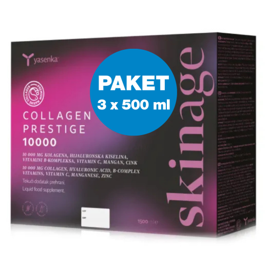 Yasenka, Skinage Collagen Prestige, tekoče prehransko dopolnilo, 3x500 ml