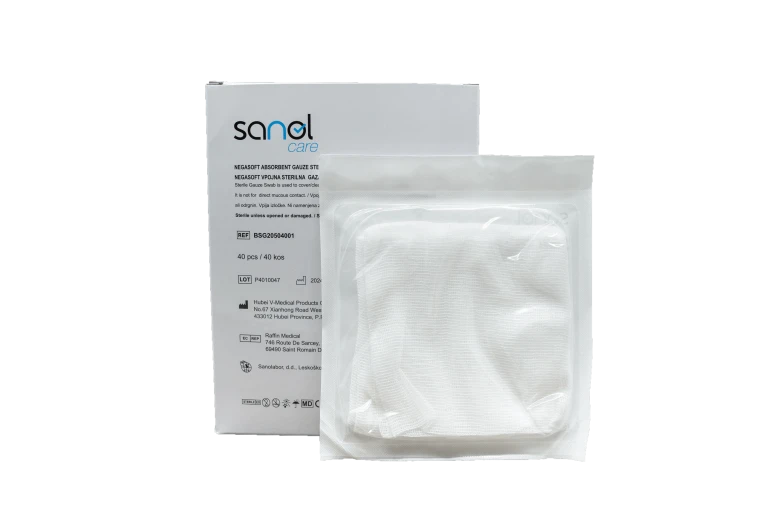 Sanol Care, gaza vpojna 0,2 m2 1/4 m x 40 cm sterilna, 40 kos