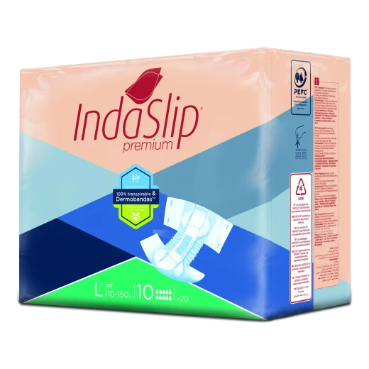 Plenice hlačne Indaslip Premium L10 - velike, 20 kos/zavitek Plenice hlačne Indaslip Premium L10 - velike, 20 kos/zavitek