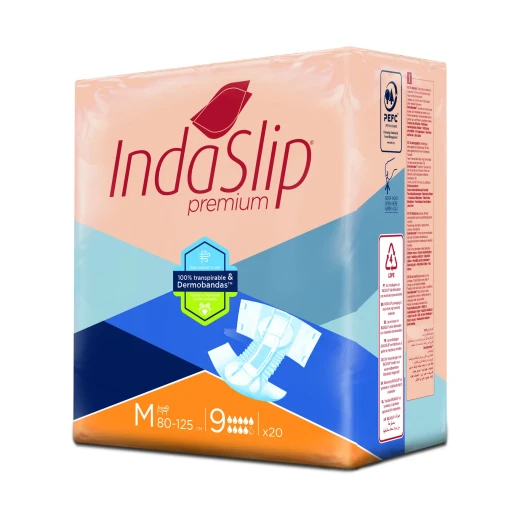 Plenice hlačne Indaslip Premium M9 - dnevne/srednje, 20 kos/zavitek Plenice hlačne Indaslip Premium M9 - dnevne/srednje, 20 kos/zavitek