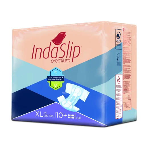 Plenice hlačne Indaslip Premium XL10 Plus - zelo velike, 20 kos/zavitek Plenice hlačne Indaslip Premium XL10 Plus - zelo velike, 20 kos/zavitek