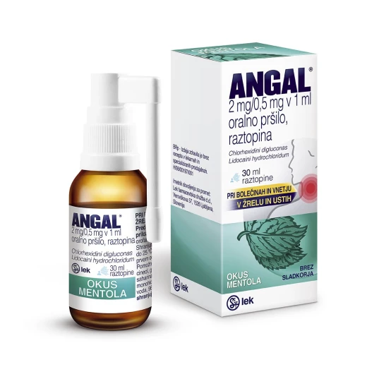 Angal 2 mg/0,5 mg v 1 ml oralno pršilo, raztopina, 30 ml