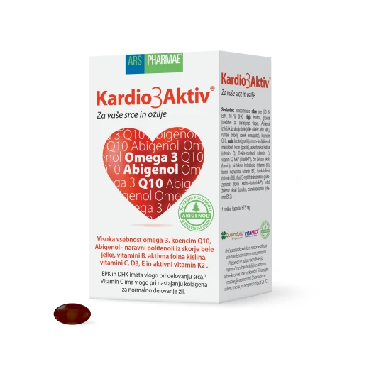 Ars Pharmae, Kardio3Aktiv® , za srce in ožilje, 30 mehkih kapsul