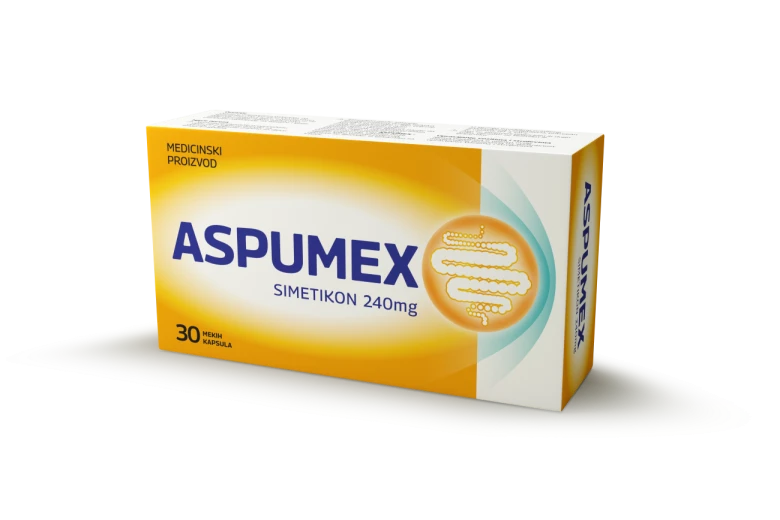 Aspumex, simetikon 240 mg, 30 mehkih kapsul