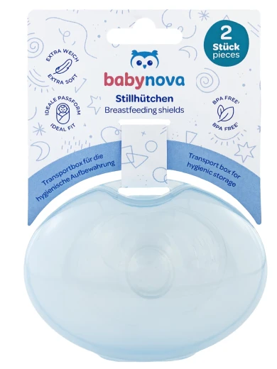 BABY-NOVA Silikonski ščitnik/nastavek za prsi, za dojenje, 2 kosa