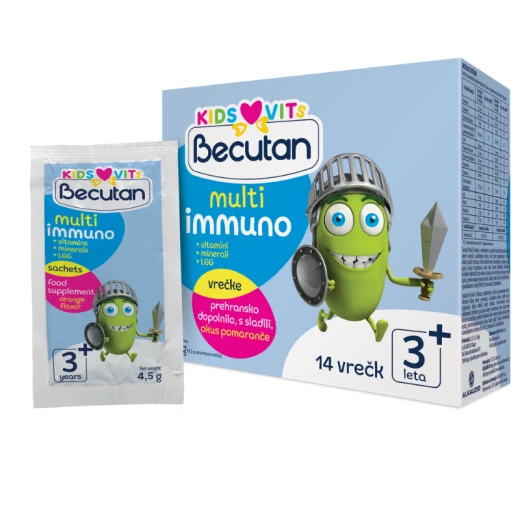 Becutan, KIDS VITS Multiimmuno prašek za raztapljanje s sladili, 14 vrečk