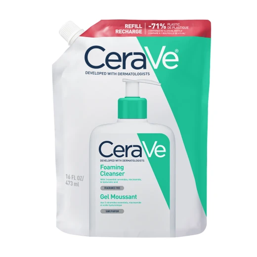 CeraVe, peneči čistilni gel za normalno do mastno kožo REFILL, 473 ml