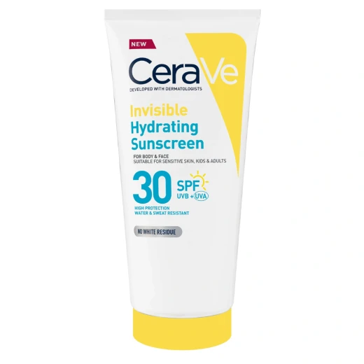 CeraVe, SUN Nevidni losjon za zaščito pred soncem, SPF 30, visoka zaščita, 177 ml
