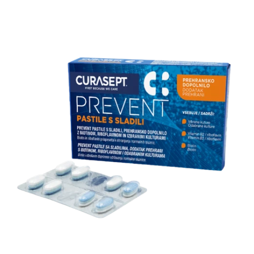 Curasept Prevent pastile s sladilom, 16 orodisperzibilnih tablet