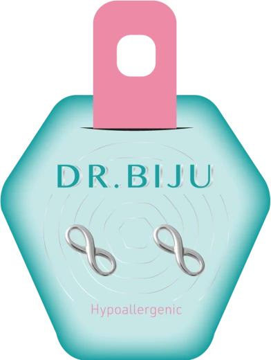 Dr. Biju, Hipalergeni uhani Infinity White Bronze