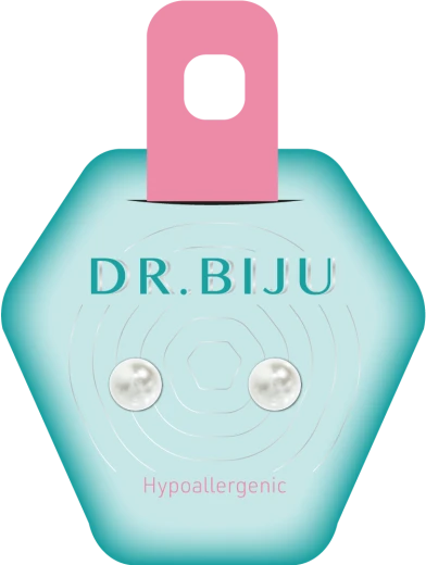 Dr. Biju, Hipoalergeni uhani Pearl White