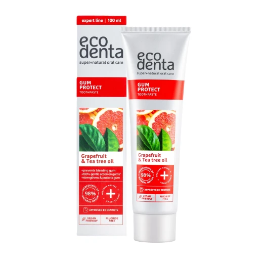 ECODENTA, zobna pasta za zaščito dlesni z grenivko in oljem čajevca, 100 ml