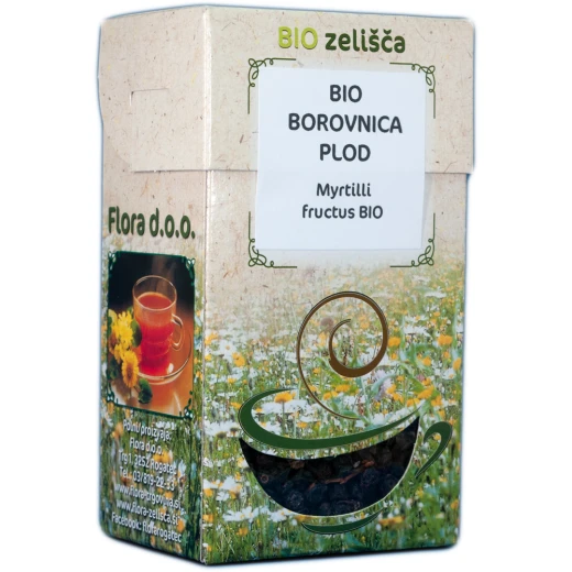 Flora, BIO Borovnica plod zeliščni čaj, 80 g
