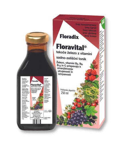 Floradix Floravital, tekoče železo z vitamini, 250 ml