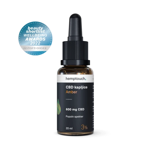 Hemptouch, Amber CBD kapljice 3 % (600 mg CBD), 20 ml