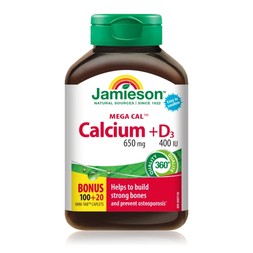 Jamieson Kalcij 650 mg in Vitamin D3 400 I.E., tablete