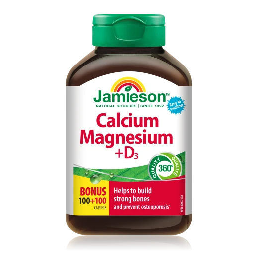 Jamieson Kalcij, Magnezij in Vitamin D3, 200 tablet