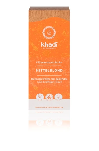 Khadi, Rastlinska barva za lase Srednje blond, 100 g