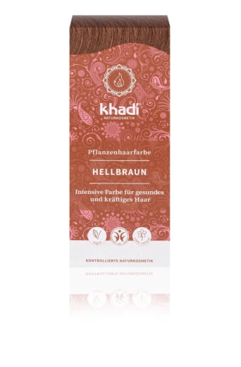 Khadi, Rastlinska barva za lase Svetlo rjava, 100 g