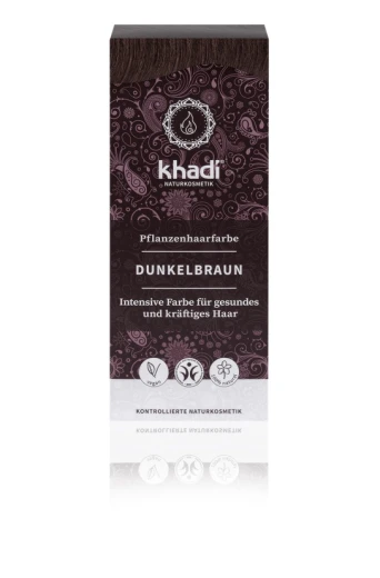 Khadi, Rastlinska barva za lase Temno rjava, 100 g