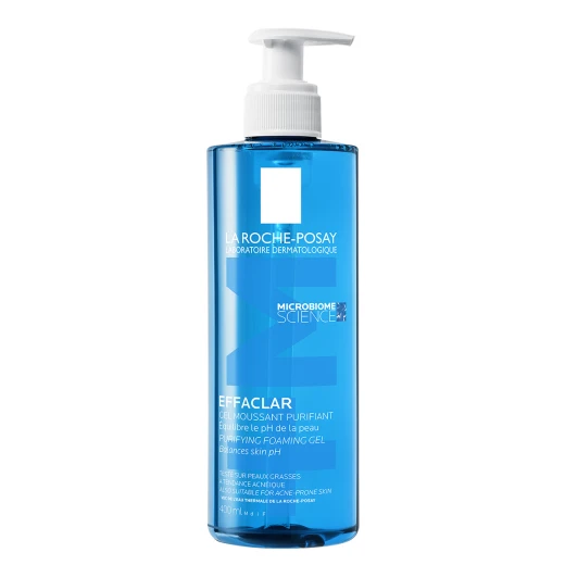 La Roche-Posay, EFFACLAR Peneči gel za čiščenje mastne in občutljive kože obraza nagnjene k aknam s Phylobiomo, 400 ml