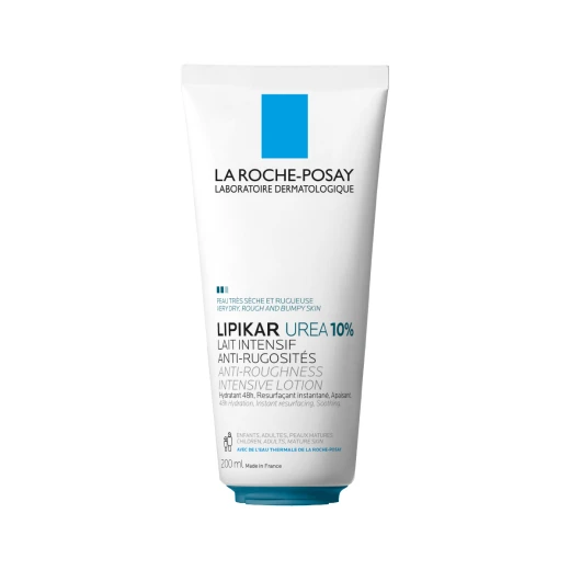 La Roche-Posay, LIPIKAR LAIT UREA 10% Vlažilni losjon s trojnim učinkom za glajenje in pomiritev zelo suhe ter grobe kože, 200 ml