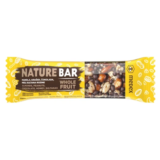 Medex, Nature bar rozine, med in čokolada, 40 g
