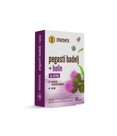 Medex, Pegasti badelj + holin, 30 kapsul