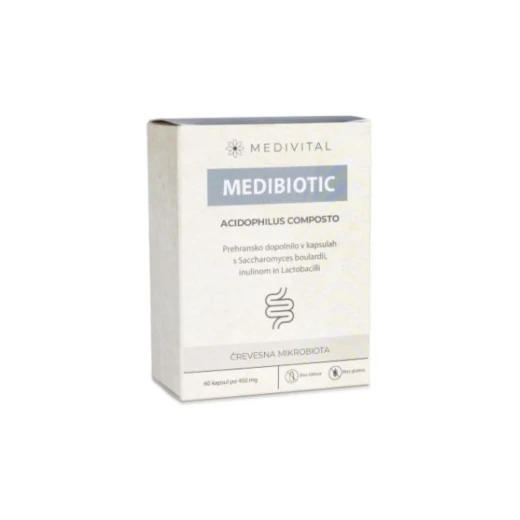 Medivital, Medibiotic Acidophilus Composto, 60 kapsul