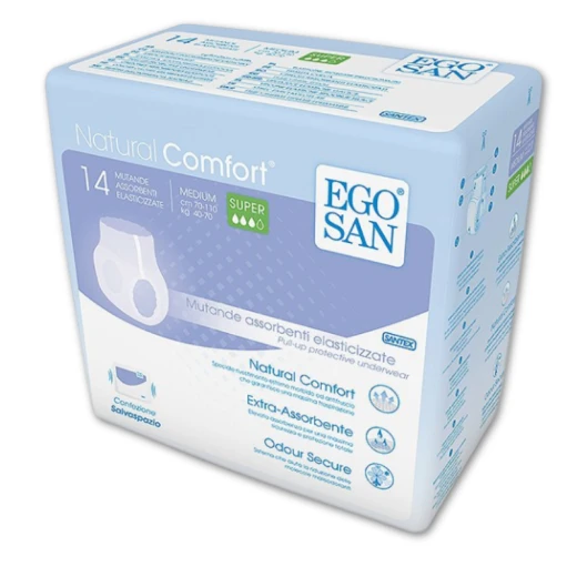 Mobilne hlačke Egosan Natural Comfort Super medium – dnevne in nočne/srednje, 14 kom/zavitek
