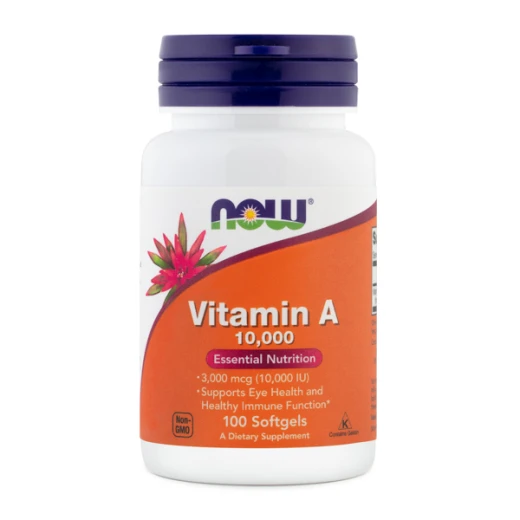 NOW, vitamin A, 10000 IE, 100 kapsul