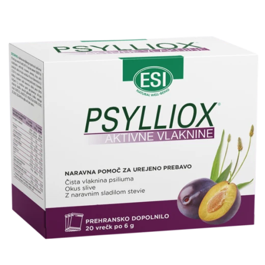 Psylliox, aktivne vlaknine, 20 vrečk po 6g