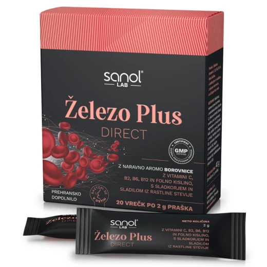 Sanol LAB, Železo Plus Direct, 20 vrečk