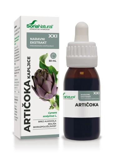 Soria Natural, artičoka XXI kapljice brez alkohola, 50 ml