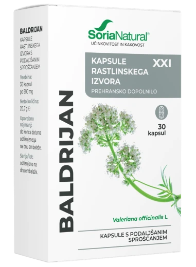 Soria Natural, baldrijan XXI kapsule s podaljšanim sproščanjem, 30 kapsul