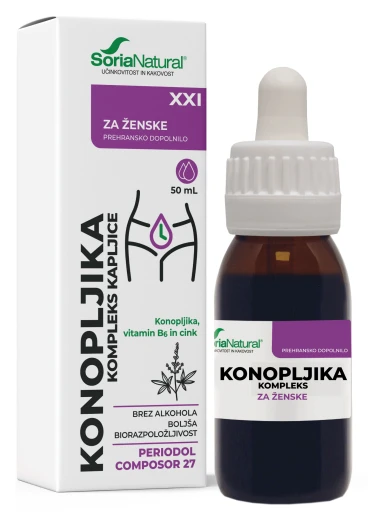 Soria Natural, konopljika XXI kompleks kapljice brez alkohola, 50 ml