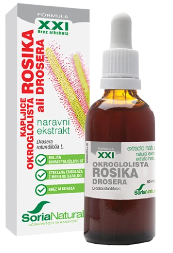 Soria Natural, okroglolista rosika - drosera XXI kapljice brez alkohola, 50 ml