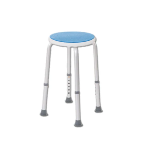 Stol za tuš okrogel Herdegen z nastavljivo višino 35,5 - 51,5 cm