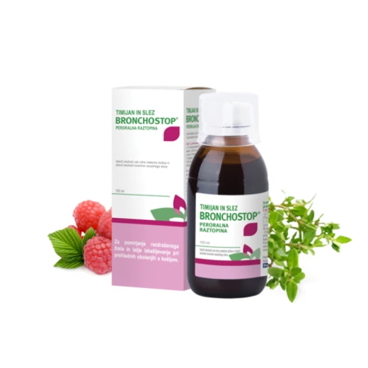 Timijan in slez Bronchostop peroralna raztopina, 150 ml